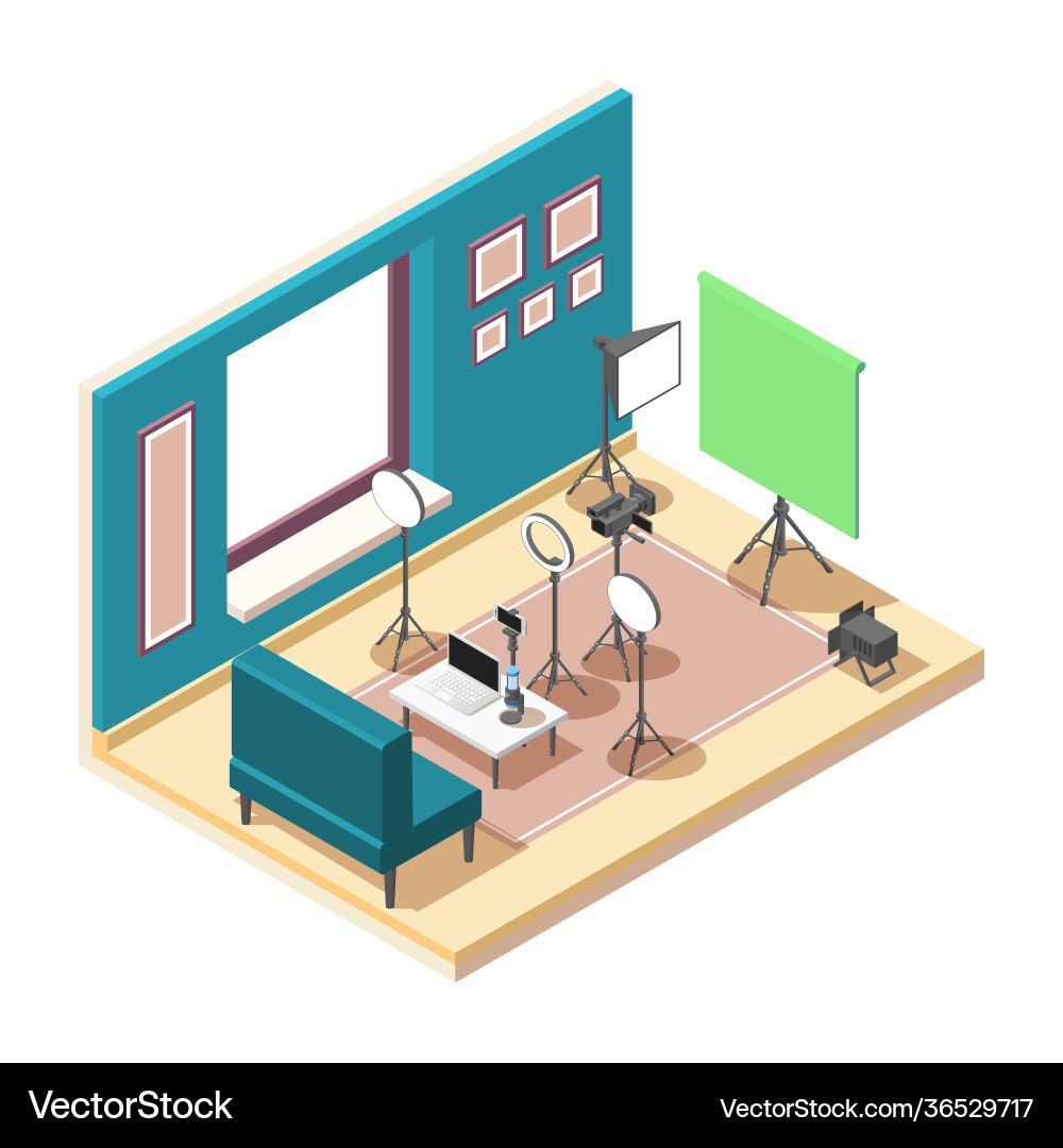 Vlogging isometric composition Royalty Free Vector Image