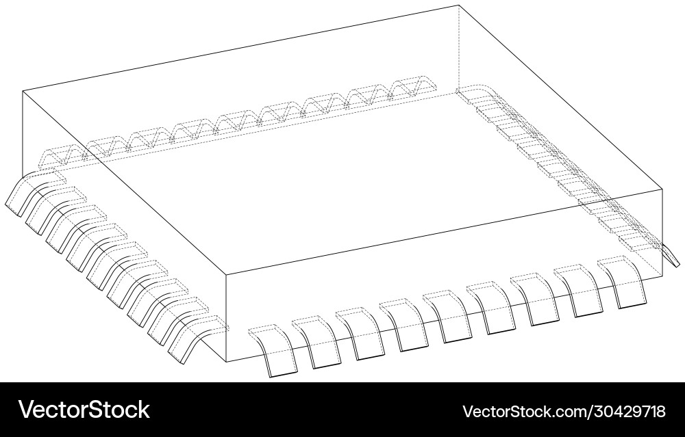 3D Microchip Rendering vector image