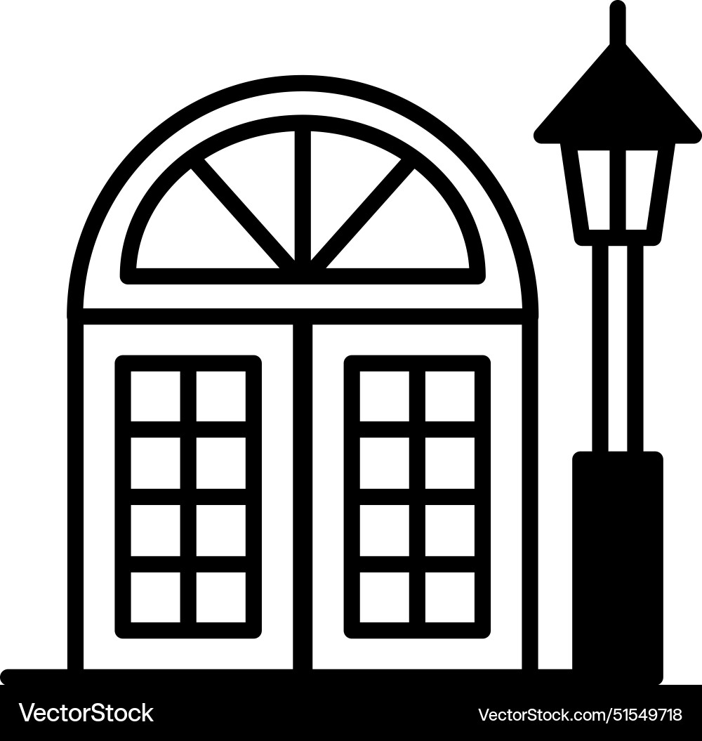 A building with lamp post in front A building with lamp post in front Vector Image