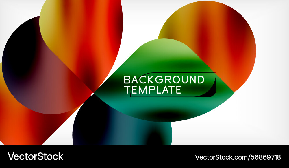 Abstract colorful shapes overlap creating dynamic Vector Image