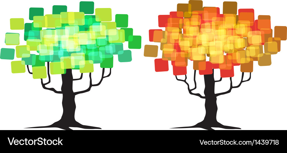 Abstract tree - graphic element two trees vector image