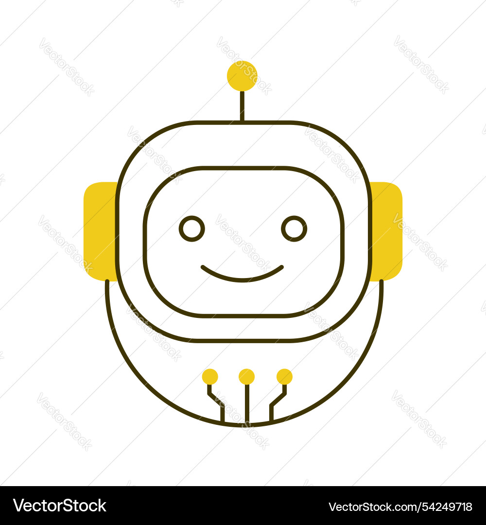 Ai robot avatar for automated control icon design Vector Image