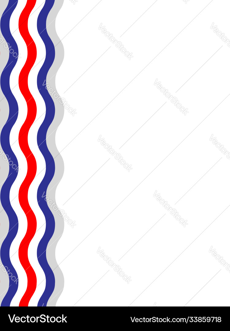 American Flag Wavy Ribbon Border Vector Image
