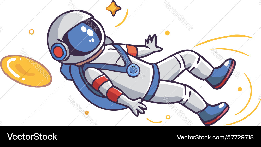 Astronaut floating in space with cartoon style Vector Image