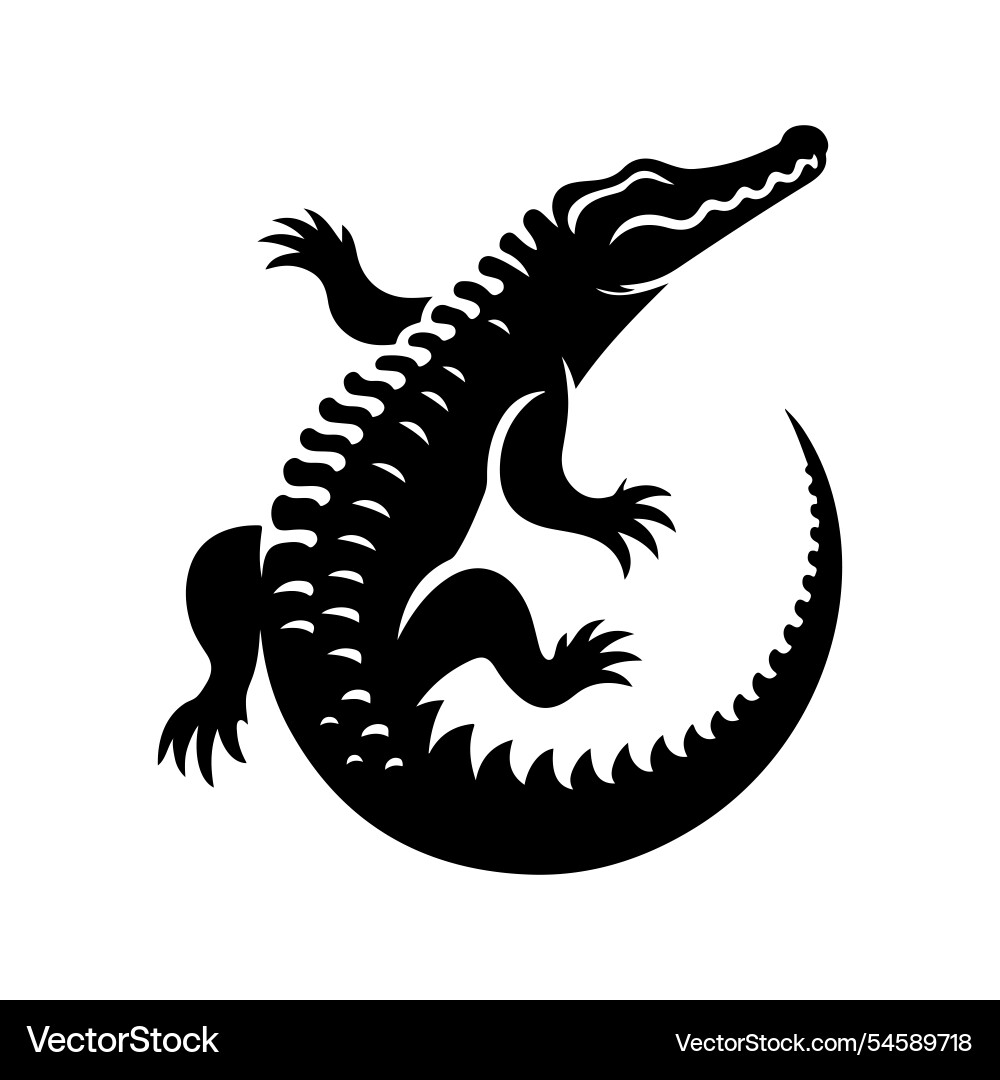 Crocodile silhouette art Crocodile silhouette art vector image