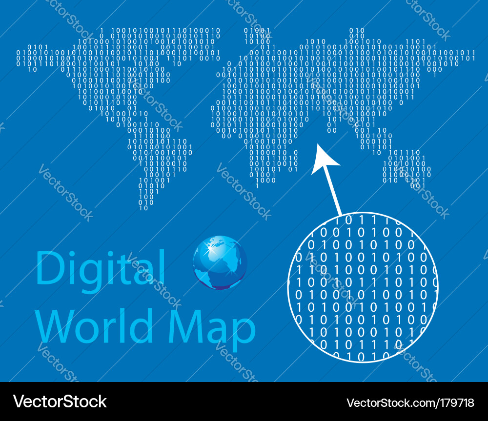 Digital World Globe Map Vector Image