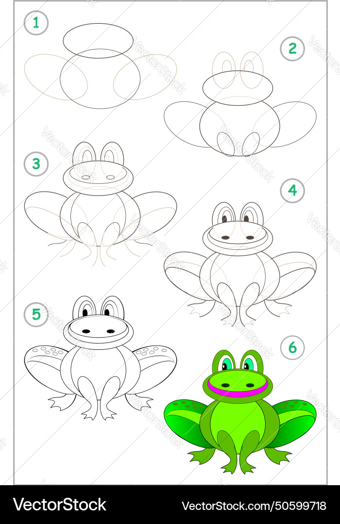 Page shows how to learn step by draw vector image