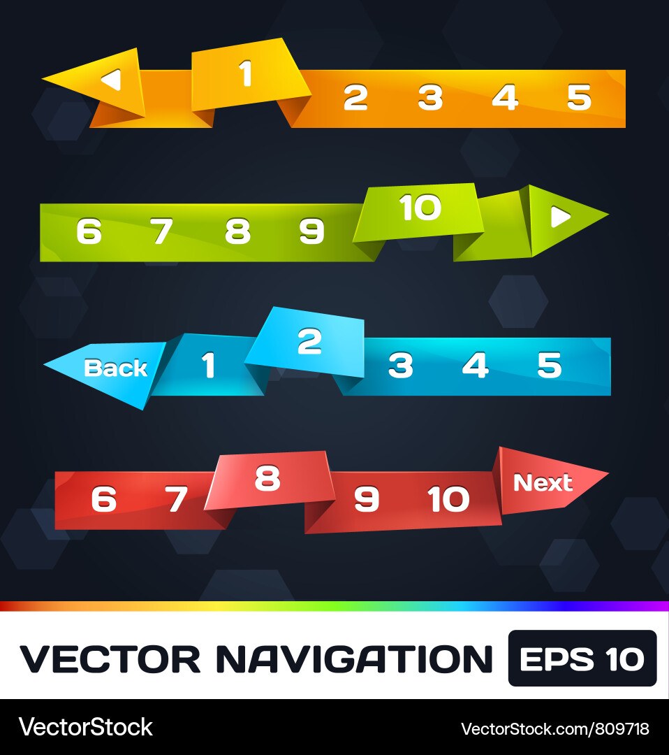 Paper navigation with origami vector image