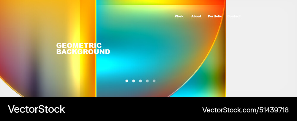 Round triangles and squares web site page template Round triangles and squares web site page template vector image
