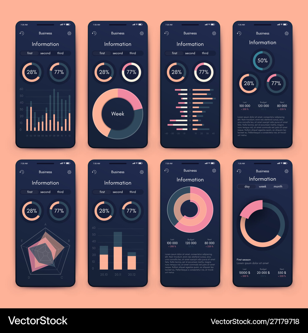 Verschiedene ui ux gui-Bildschirme und flache Web-Symbole Verschiedene ui ux gui-Bildschirme und flache Web-Symbole vektorbild