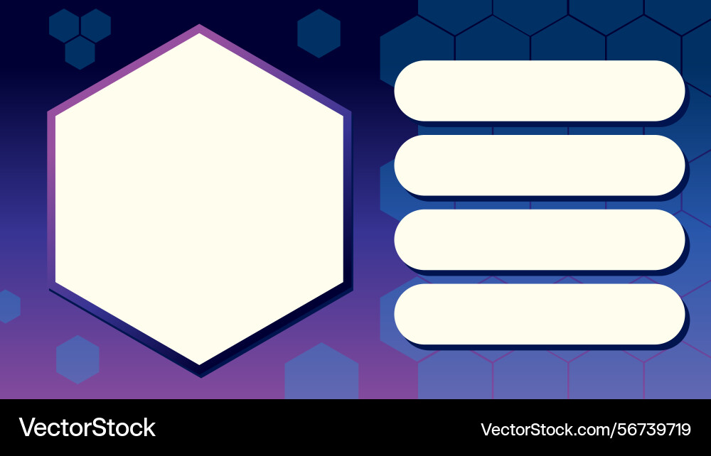 A game show interface with hexagonal elements A game show interface with hexagonal elements vector image