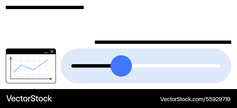Chart window and slider representing data analysis Chart window and slider representing data analysis vector image