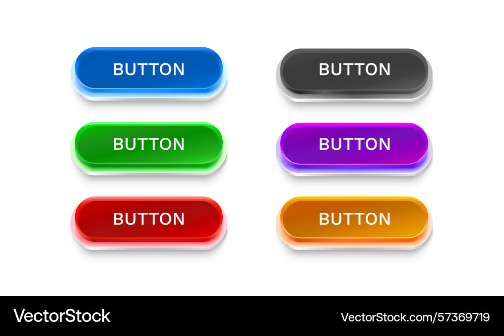 Collection of colored buttons frame label event Collection of colored buttons frame label event vector image