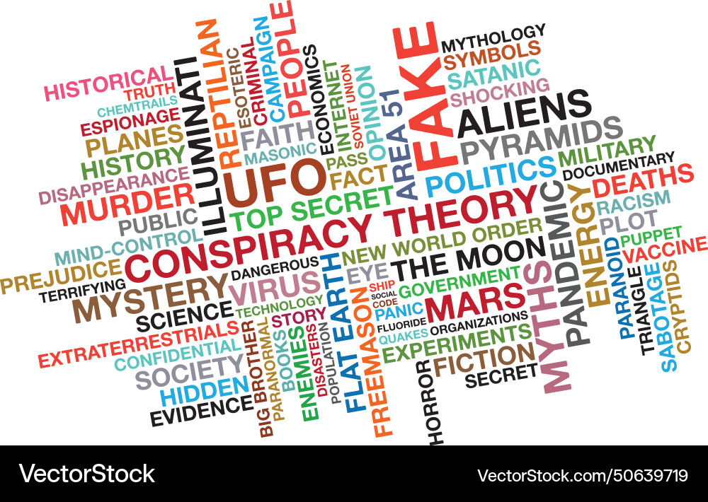 Conspiracy theory collage Royalty Free Vector Image(03)