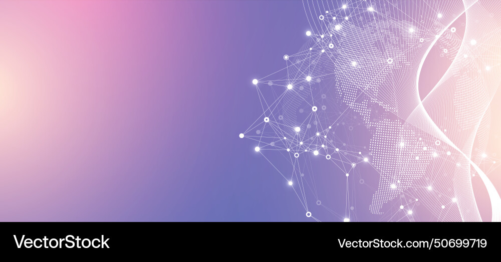 Global network connection banner design template Global network connection banner design template vector image
