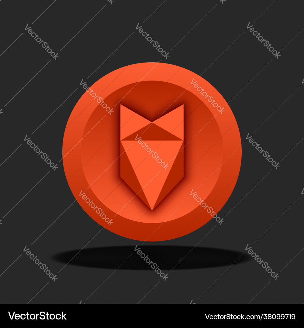 Low Poly Fox Crypto Logo – Royalty-Free Vector | VectorStock