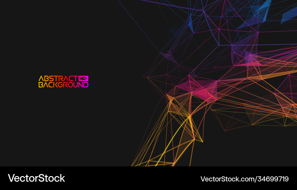 Network technology background colorful triangle Network technology background colorful triangle vector image