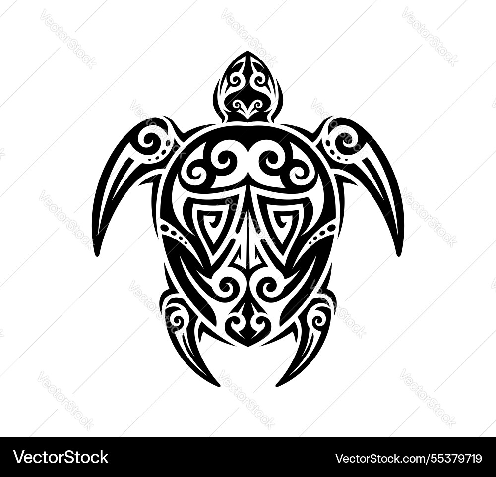 Polynesian Maori Turtle Tattoo Vector Image