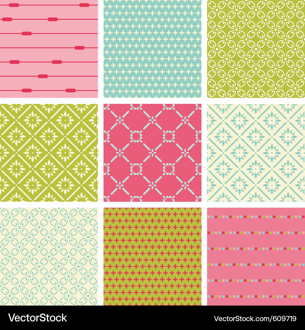 Retro Pattern Tiles vector image