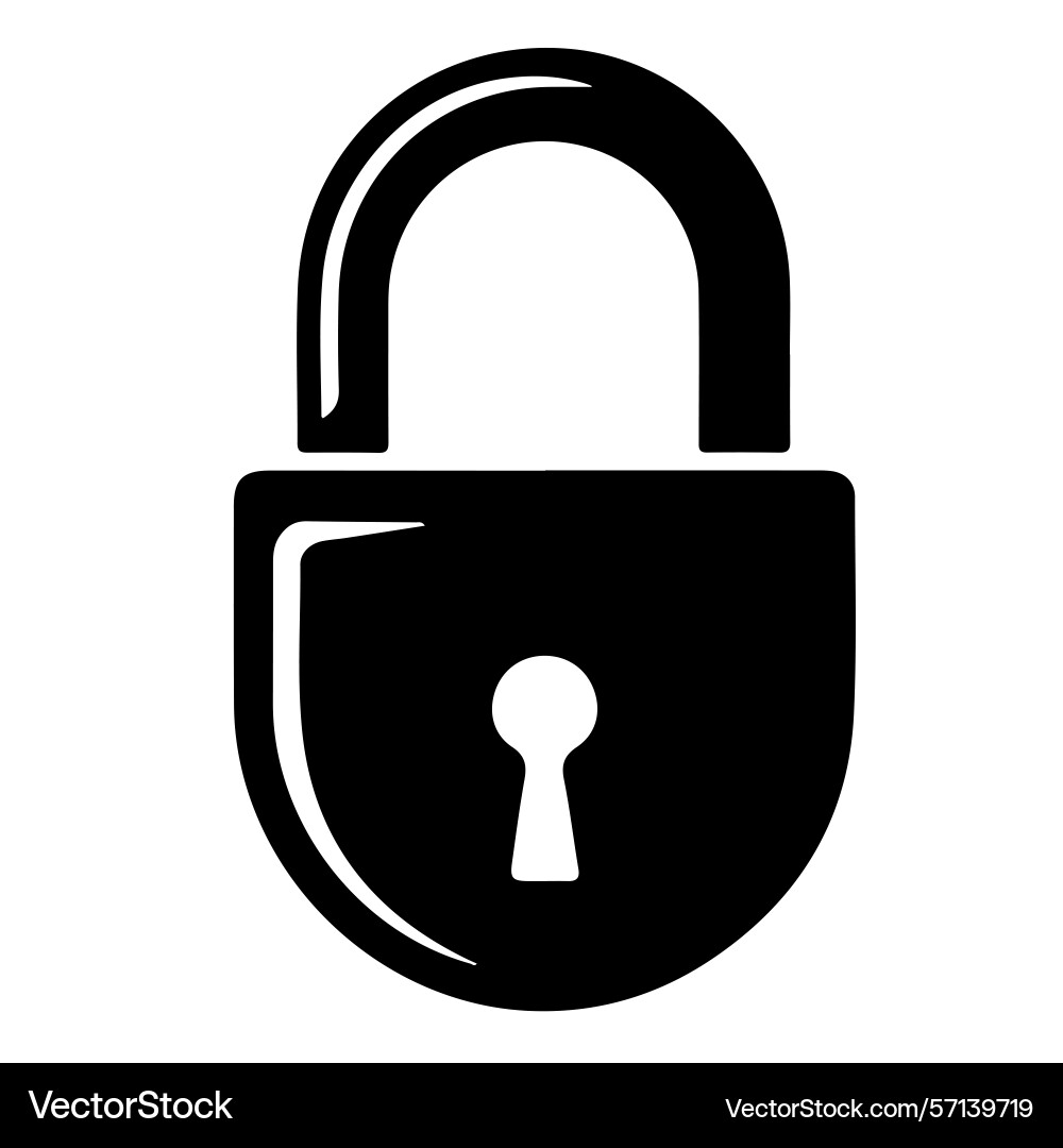 Secure lock icon for web prote vector image
