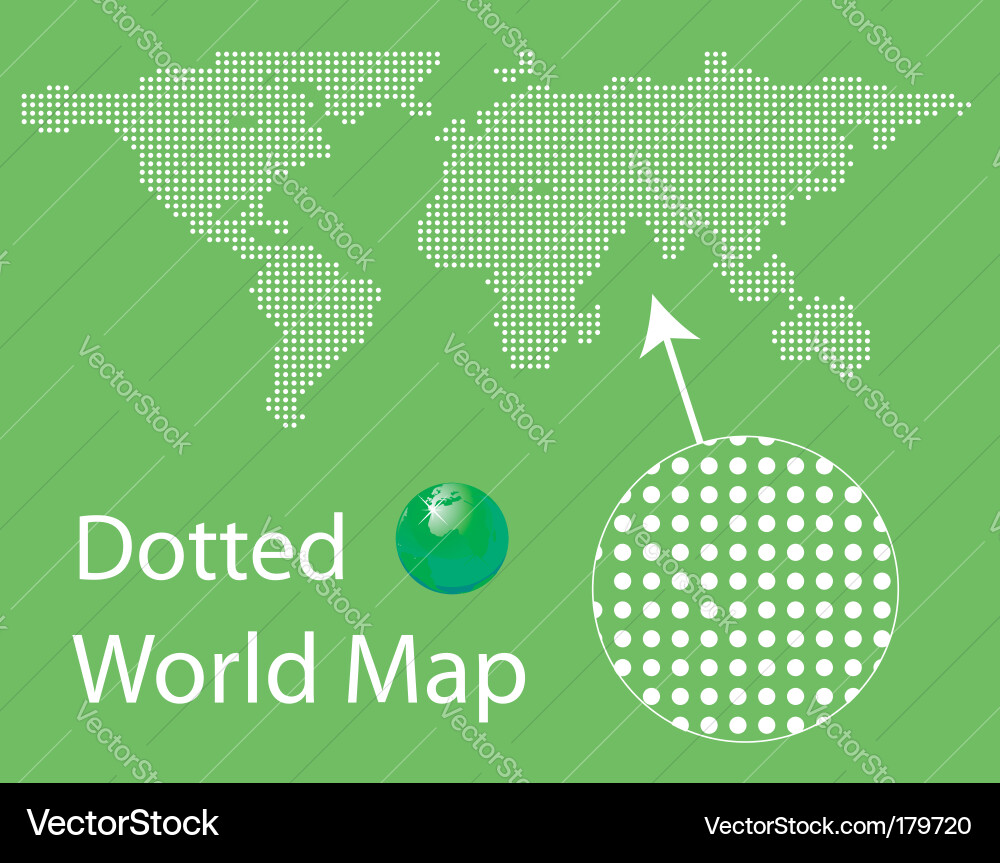 Dotted world map Royalty Free Vector Image - VectorStock