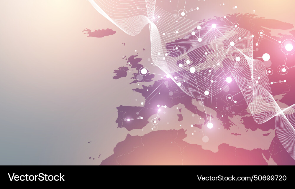 Global network connection banner design template Global network connection banner design template vector image