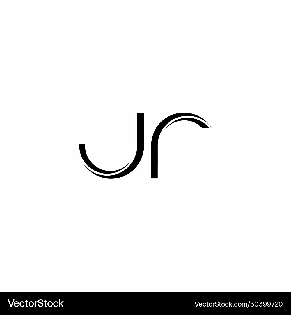 Jr logo monogram with slice rounded modern design Jr logo monogram with slice rounded modern design Vector Image