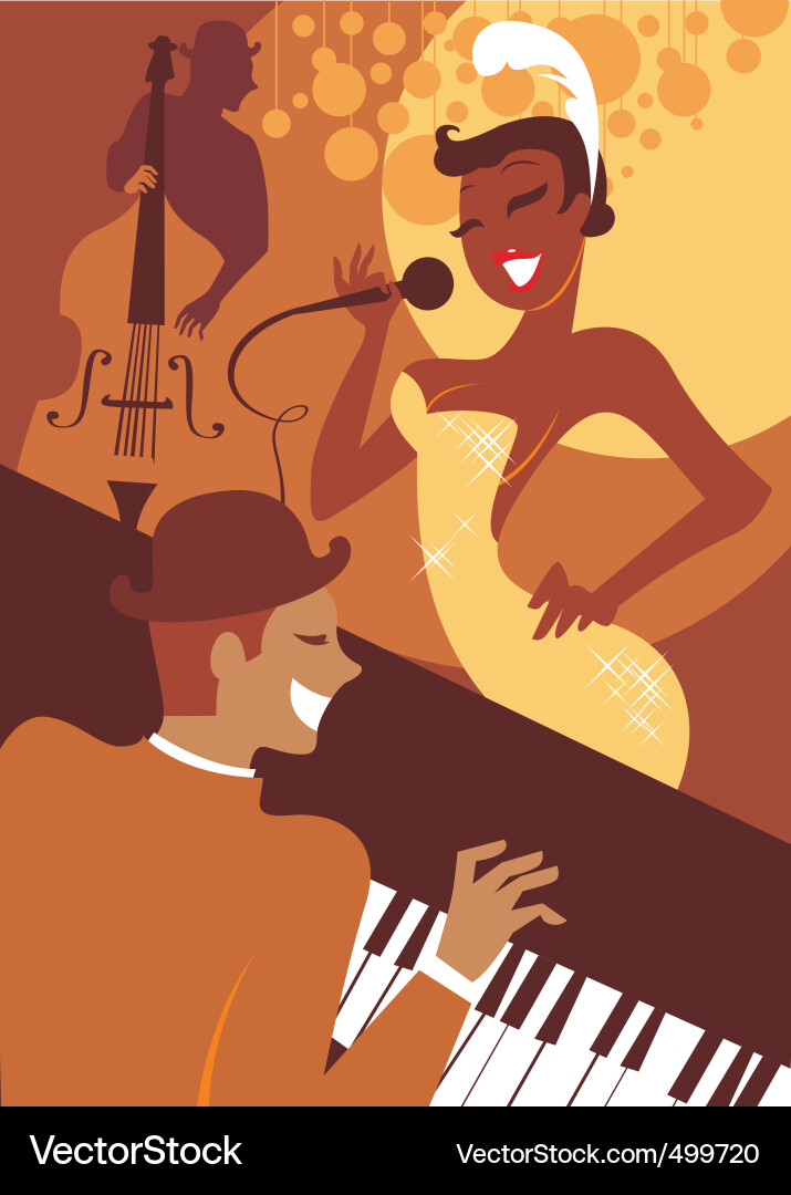 Retro Jazz Performance Vector Image