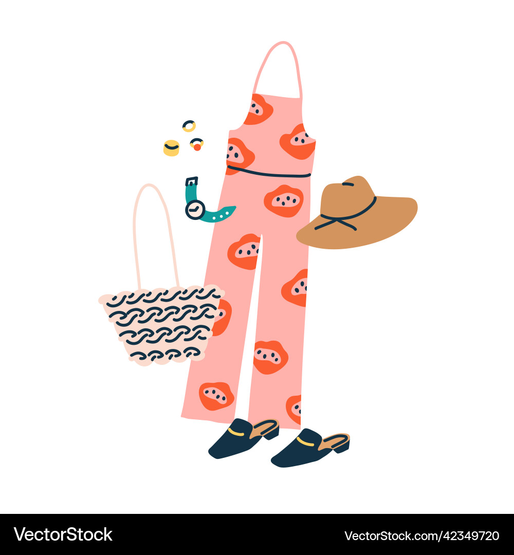Summer clothes accessories for women female Summer clothes accessories for women female vector image