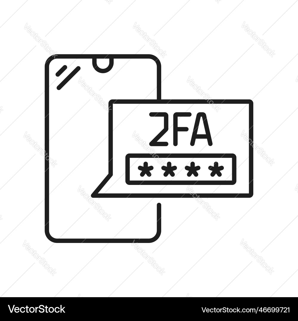 2fa zwei Faktor Authentifizierung Passwort-Zugriffssymbol vektorbild