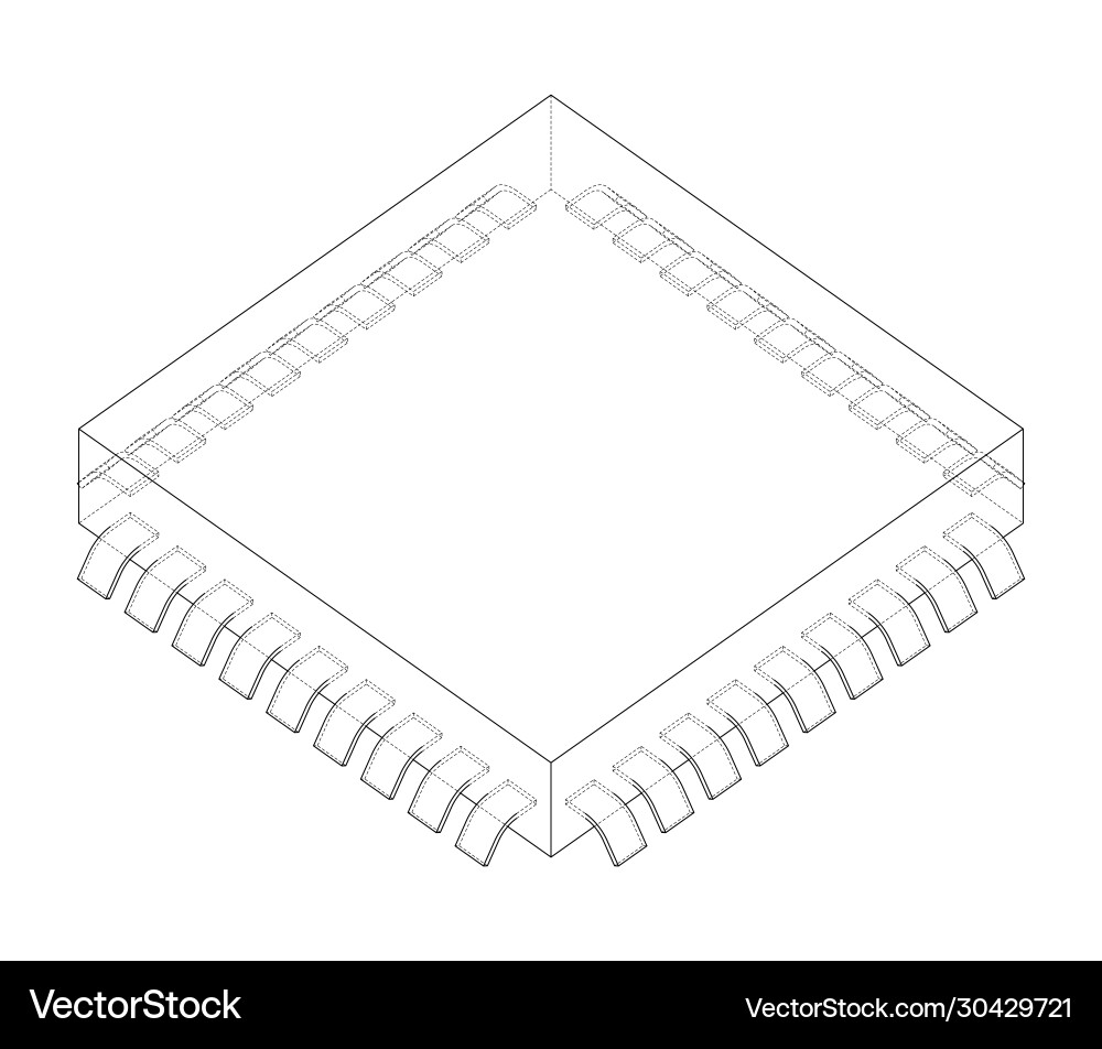 3d microchip rendering 3d microchip rendering vector image