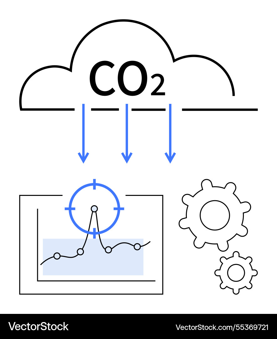 Carbon emissions monitoring with data analysis Carbon emissions monitoring with data analysis Vector Image