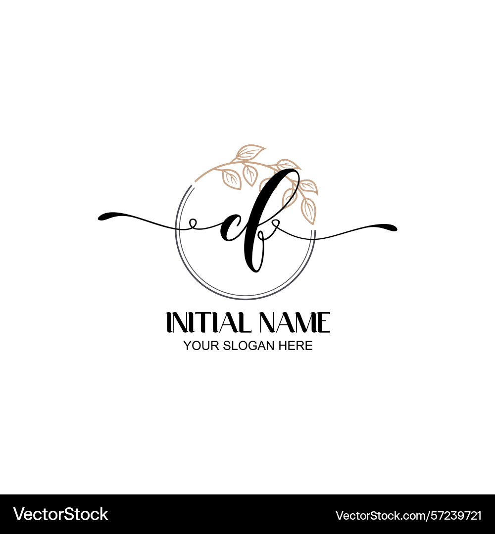 Elegant cf initial logo design with botanical Elegant cf initial logo design with botanical Vector Image