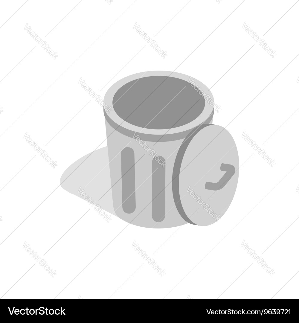 Gray trash can with open lid icon vector image