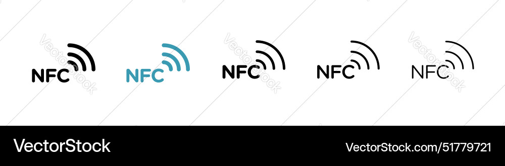Nfc line icon set Nfc line icon set vector image