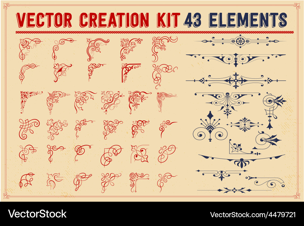Ornate Decorative Elements Vector Image