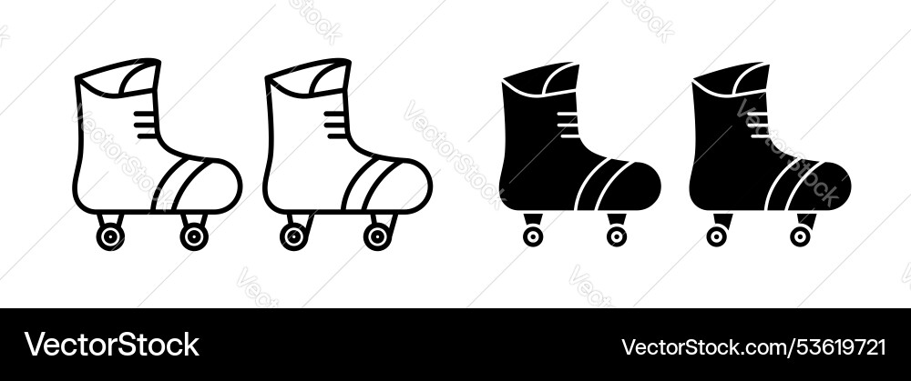 Roller skates icon set inline speed design symbol vector image