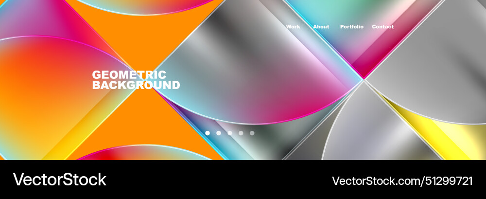 Round triangles and squares web site page template Round triangles and squares web site page template vector image