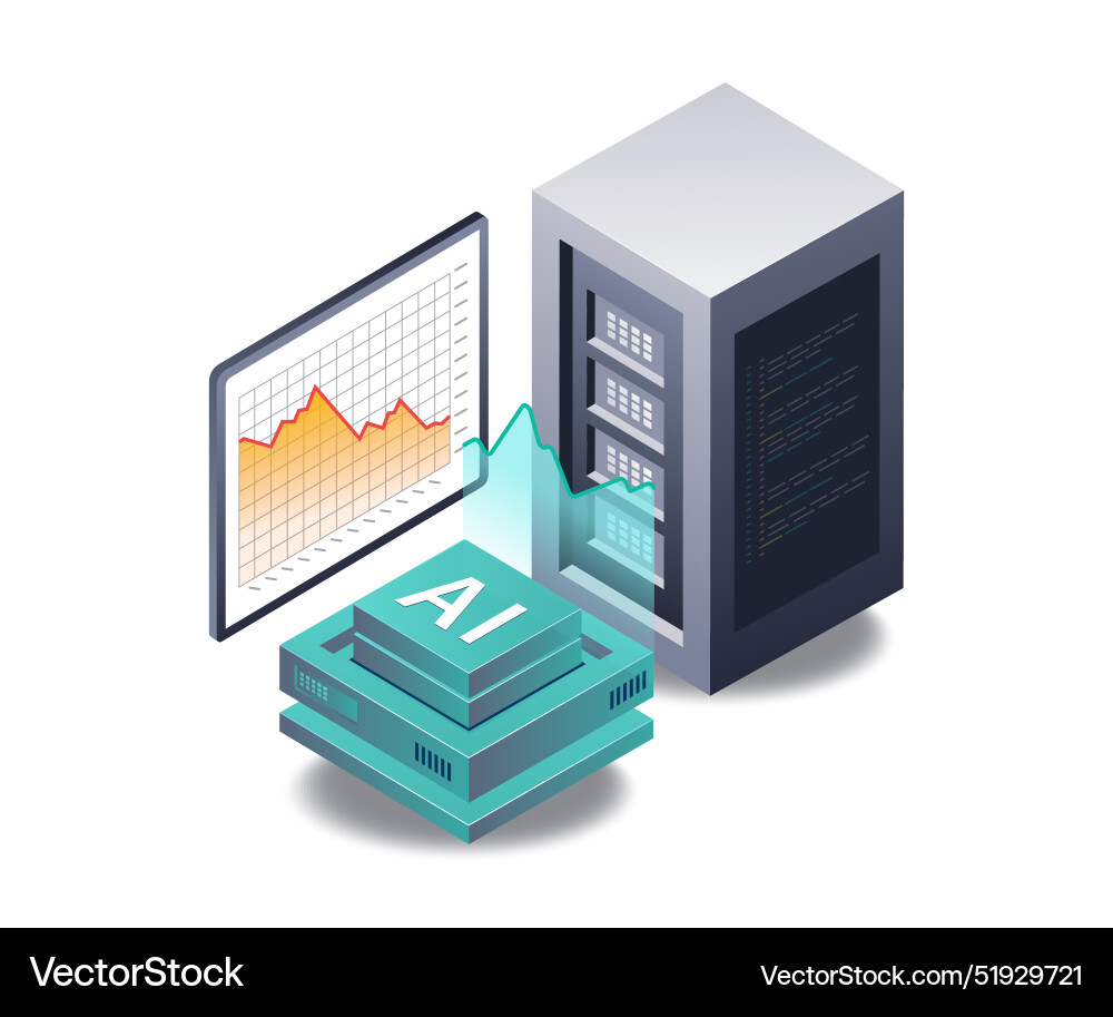 Server data analysis for artificial intelligence Server data analysis for artificial intelligence vector image