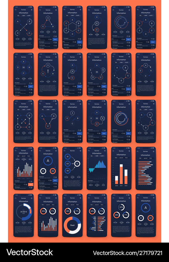 Verschiedene ui ux gui-Bildschirme und flache Web-Symbole Verschiedene ui ux gui-Bildschirme und flache Web-Symbole vektorbild