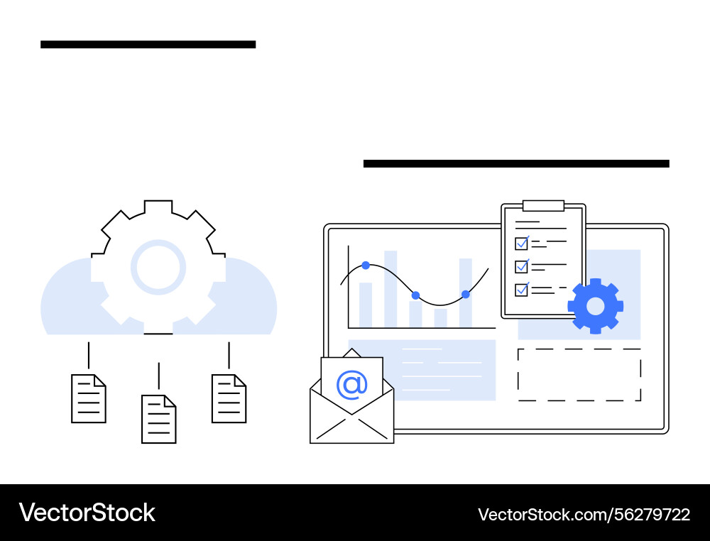 Cloud data management and analytics with file Cloud data management and analytics with file vector image