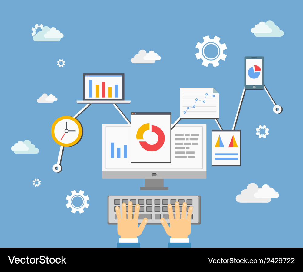 Data Analytics Technology Concept Royalty Free Vector Image