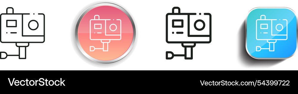 Gopro icon thin linear regular and button style vector image