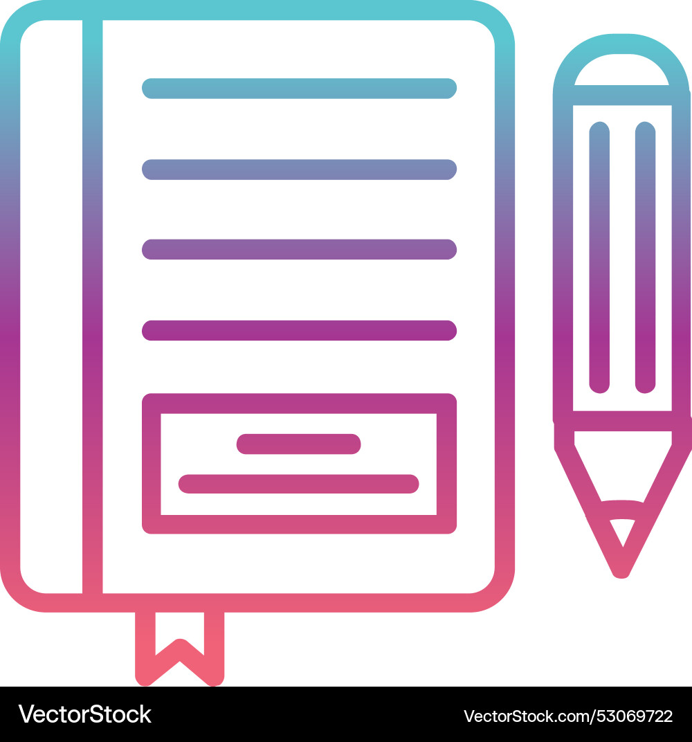 Notebook line gradient design vector image
