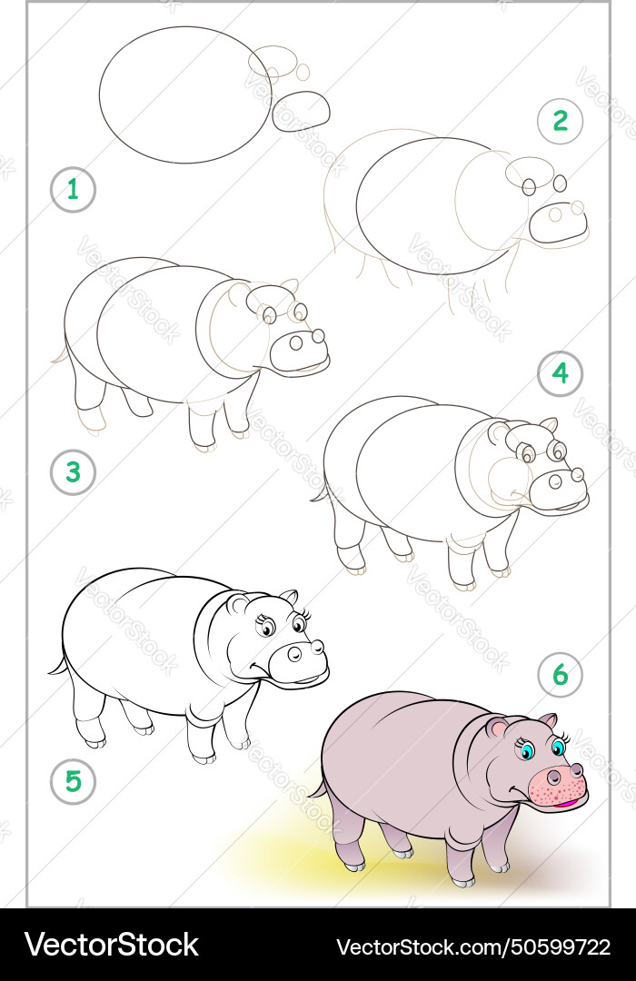 Page shows how to learn step by draw Page shows how to learn step by draw vector image