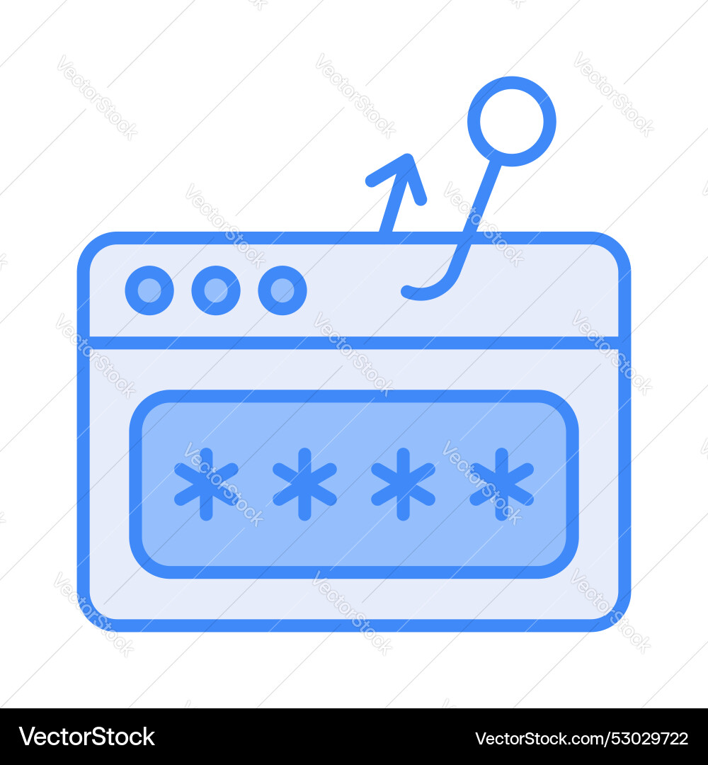 Phishing password icon hacker attack and web vector image