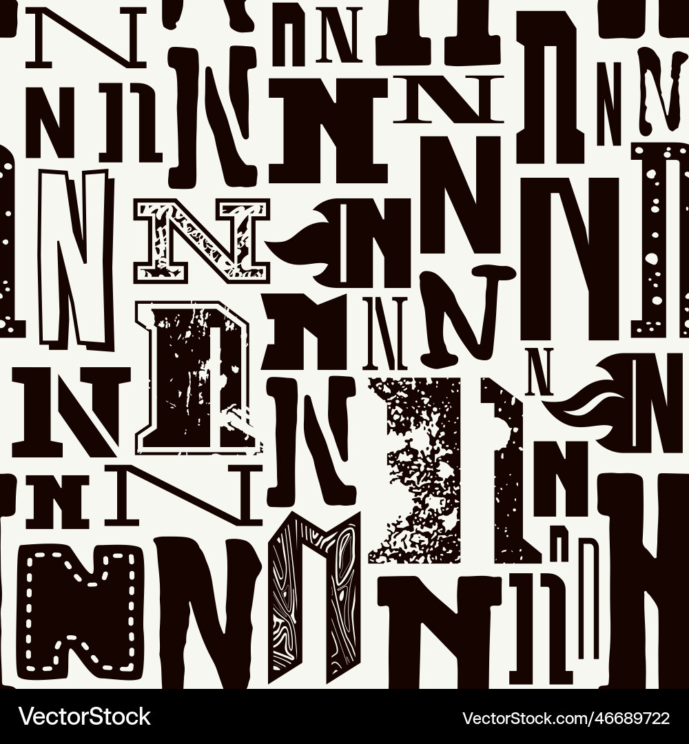 Seamless pattern with letters n Seamless pattern with letters n vector image