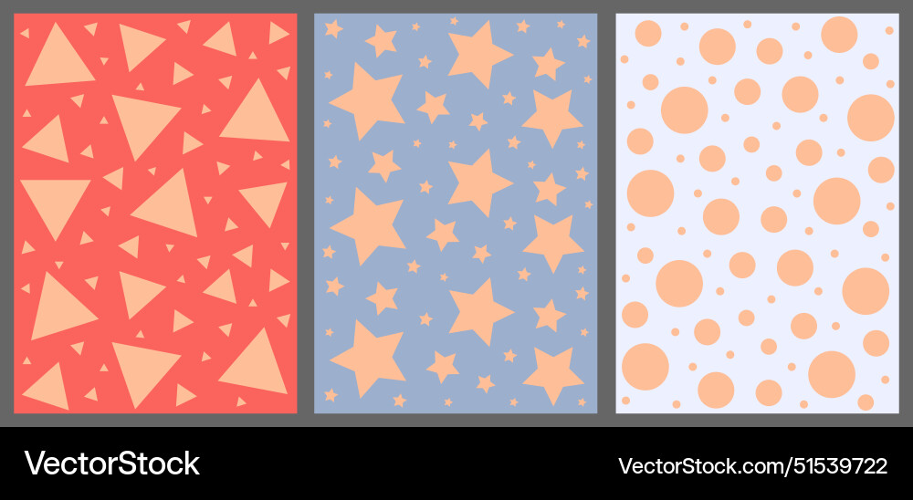 Set background with circle stars and triangle Vector Image