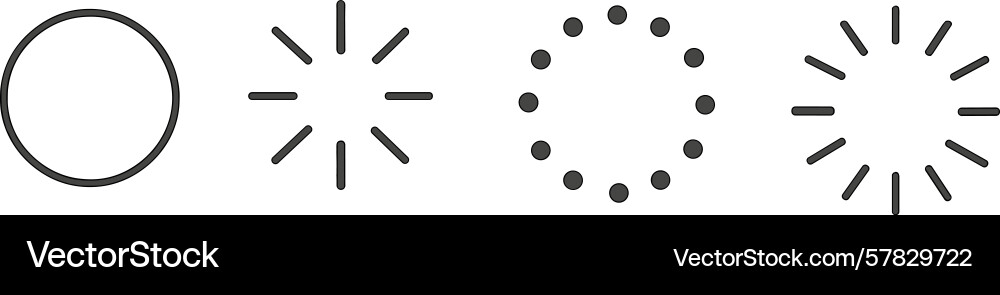 Various loading symbols displayed on a clean Various loading symbols displayed on a clean vector image
