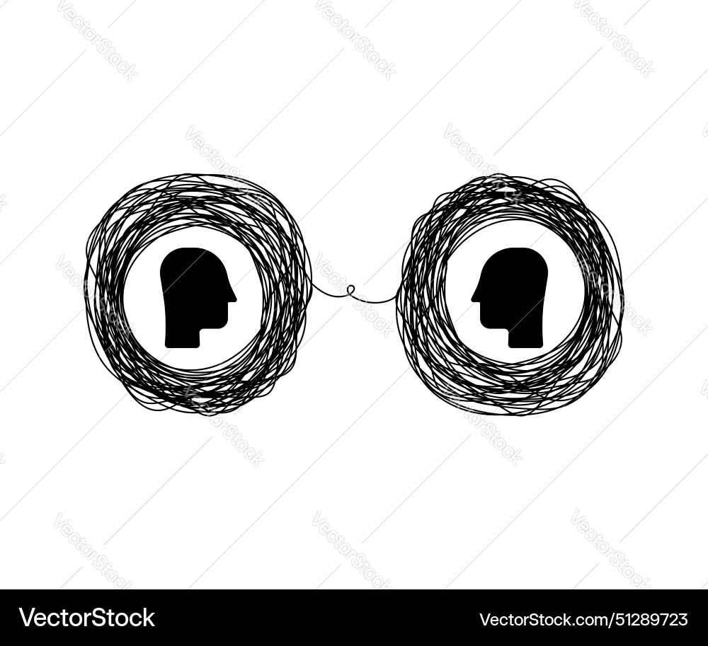 Big difficulty connection between two person vector image